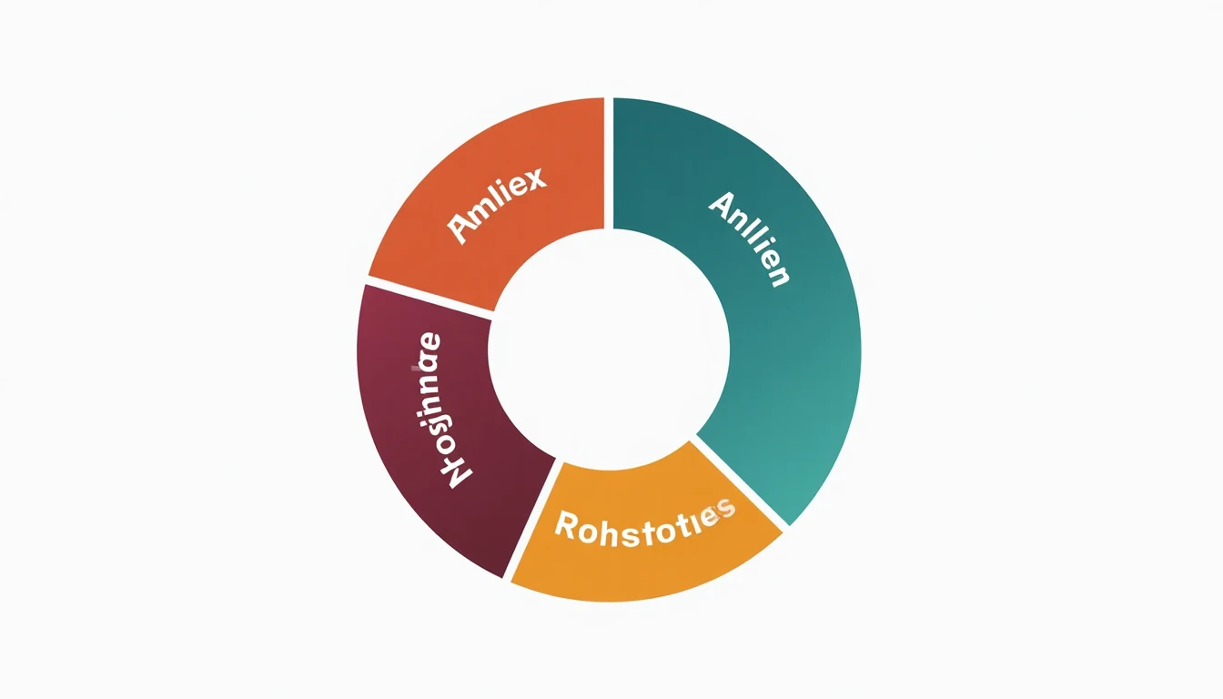Ein diversifiziertes Anlagediagramm, das verschiedene Anlageklassen wie Aktien, Anleihen und Rohstoffe in einem Kreisdiagramm darstellt